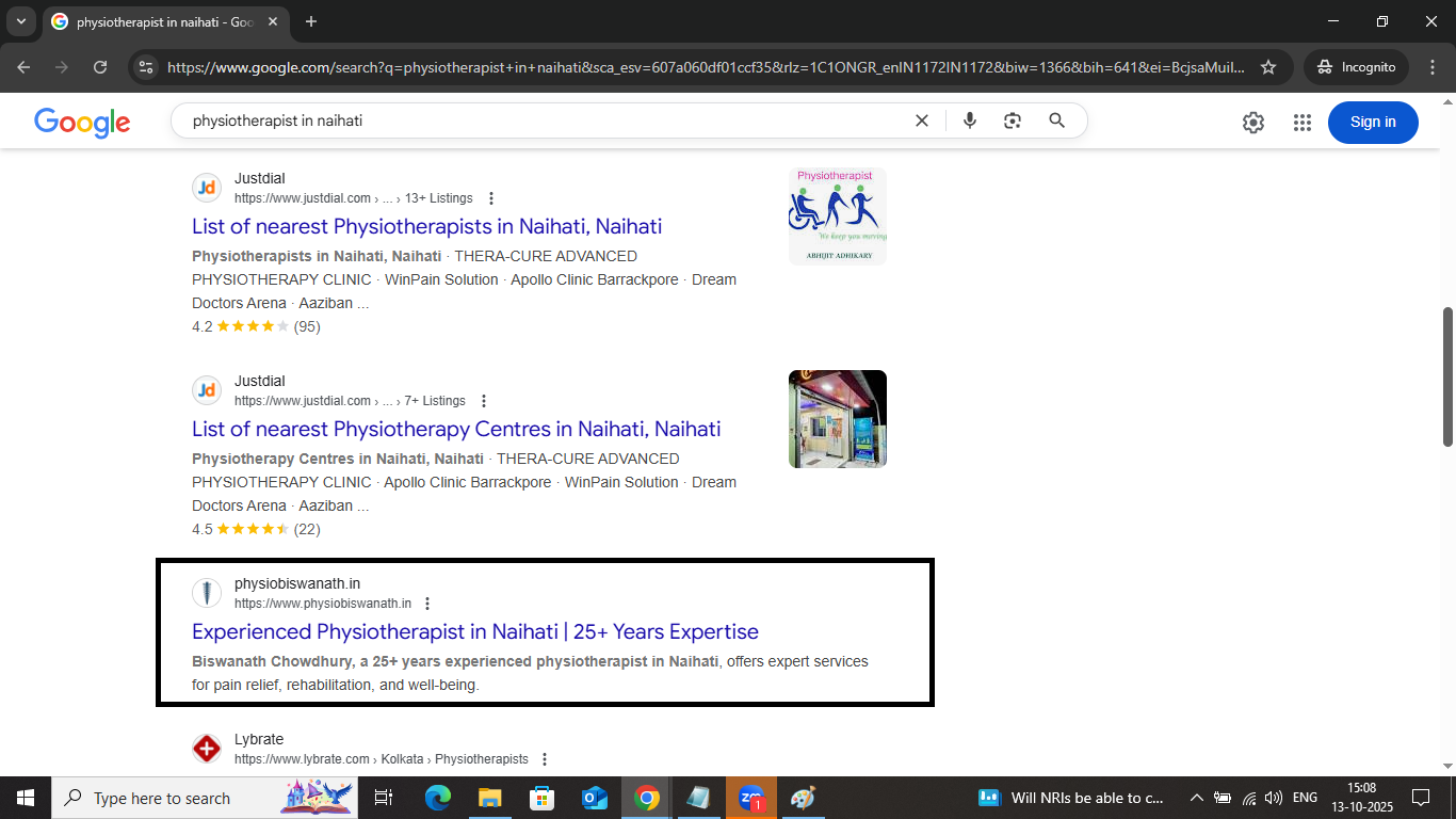 Multiple first page Google rankings success screenshot by top Kolkata SEO expert